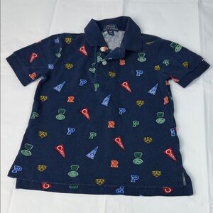 Polo by Ralph Lauren Kids Navy Patterned Polo Shirt